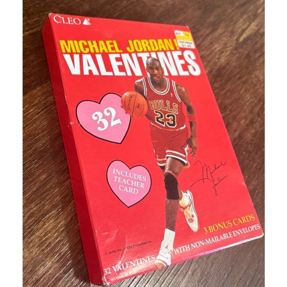 Vintage 1991 Cleo Michael Jordan Valentines Day Cards Sealed Box Chicago Bulls